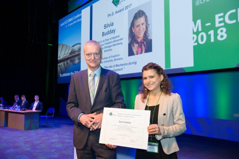 Dr.-Ing. Silvia Budday received ECCOMAS Best PhD Award 2018