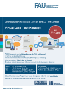 Flyer zur Veranstaltung "Virtual Labs - mit Konzept!"