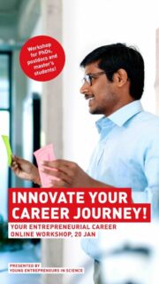 Zum Artikel "20.01.2026 Young Entrepreneurs in Science online workshop: Your Entrepreneurial Career!"