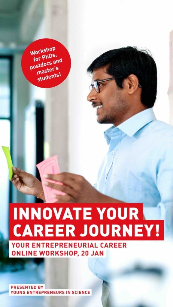 20.01.2026 Young Entrepreneurs in Science online workshop: Your Entrepreneurial Career!