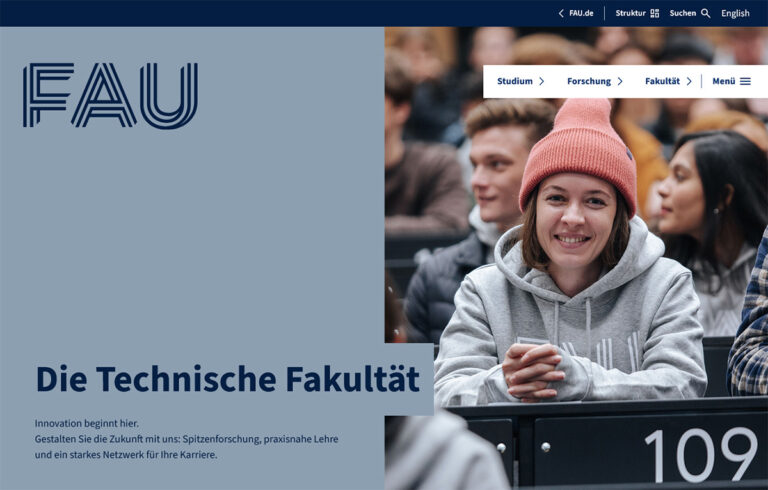 Technische Fakultät der FAU: neuer Webauftritt live